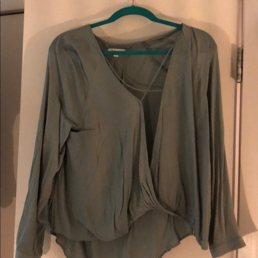 Teal Tie-Up Blouse